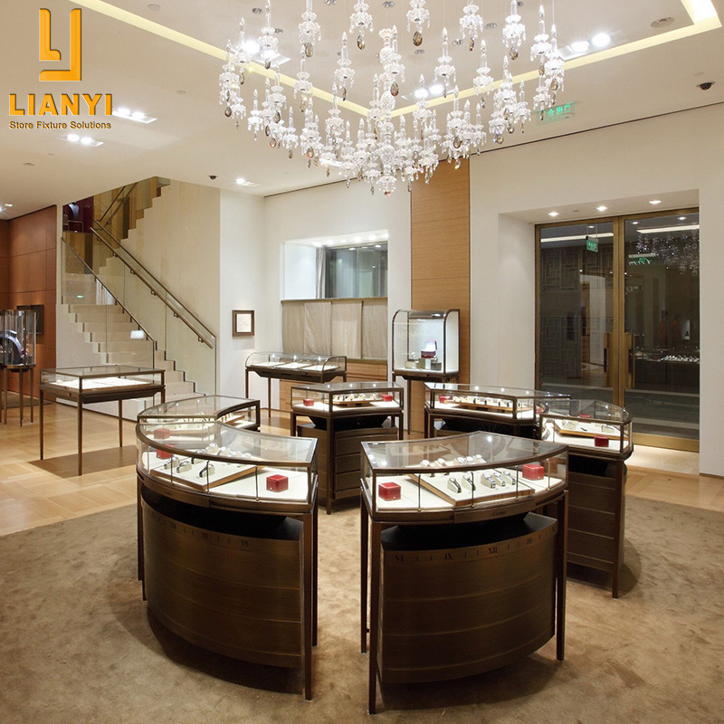 LY Luxury Custom Jewellery Shop Display Counter Kiosk Showcase