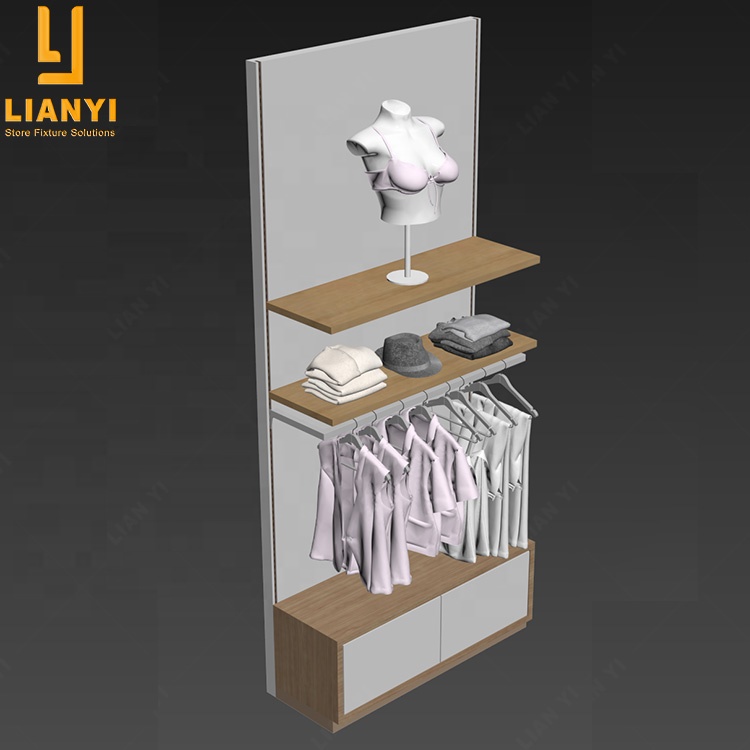 Yoga Store Display Shelves Wall Clothes Display Cabinet For Clothing Store Interior Design