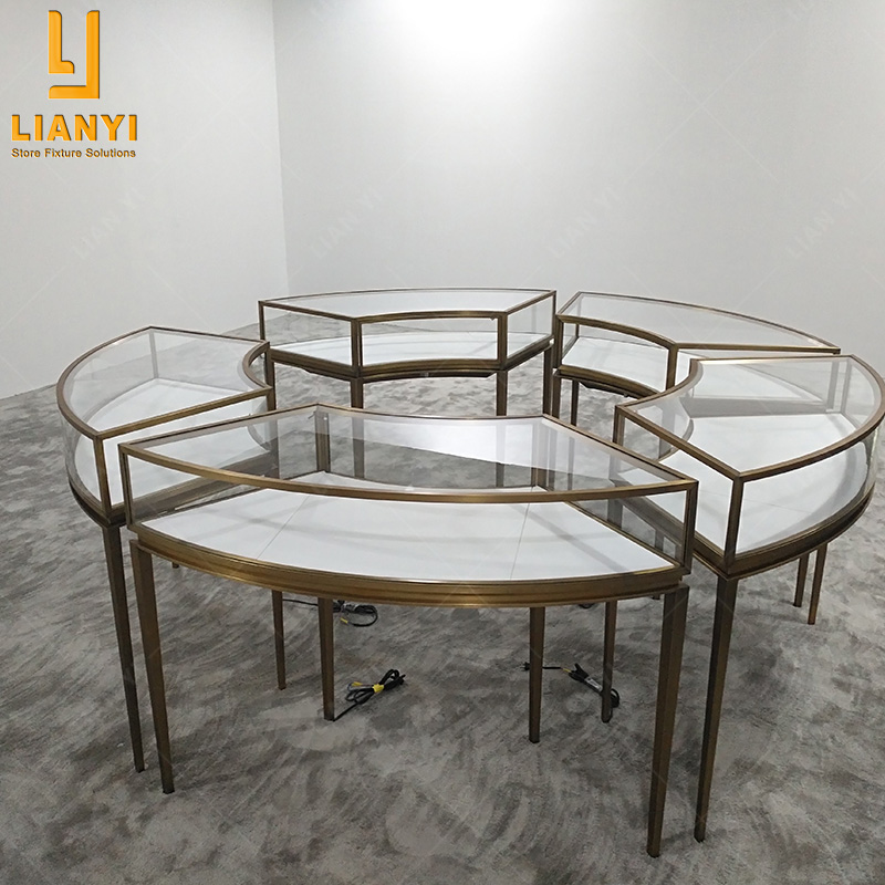 LY Luxury Custom Jewellery Shop Display Counter Kiosk Showcase