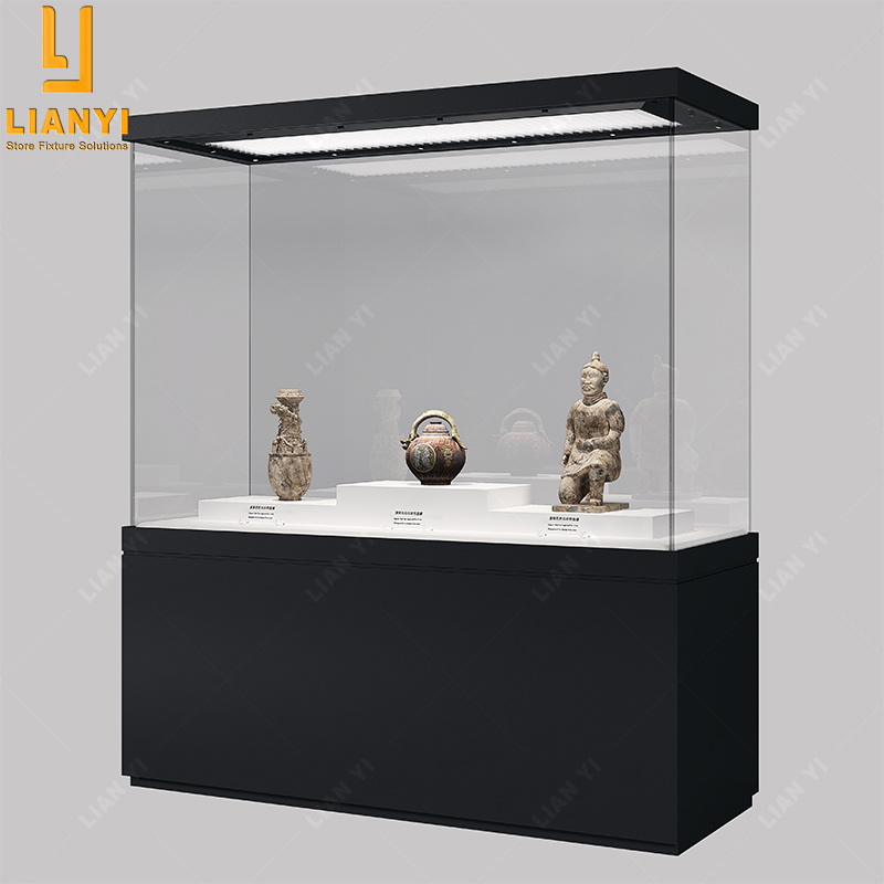 LTD-07 Glass Top Museum Exhibition Display Case on Pedestal