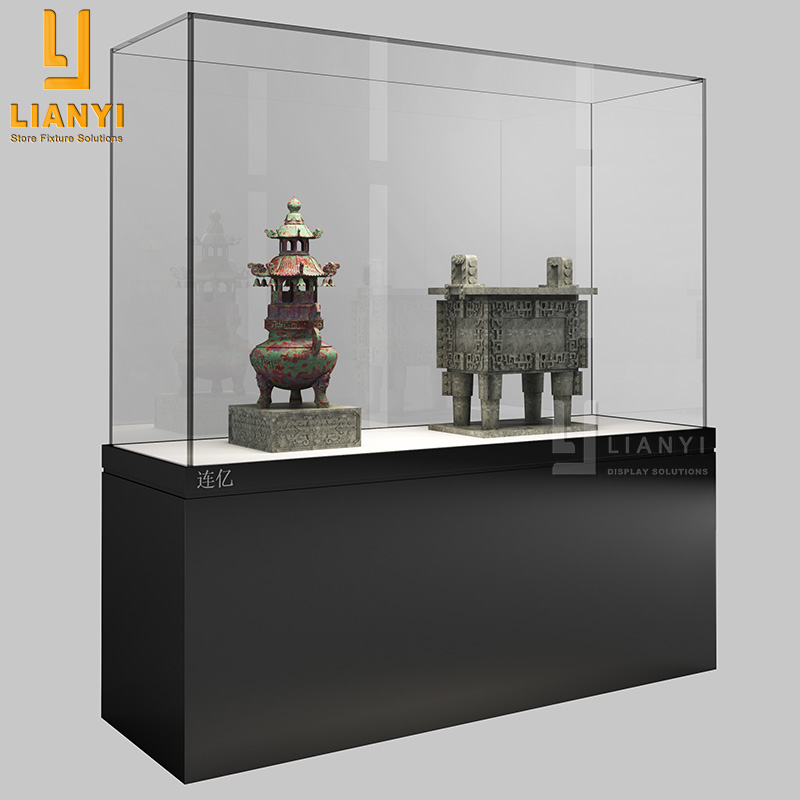 LTD-07 Glass Top Museum Exhibition Display Case on Pedestal