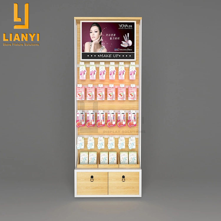 Wall-mounted Cosmetic Shelves Makeup Display Racks for Stores