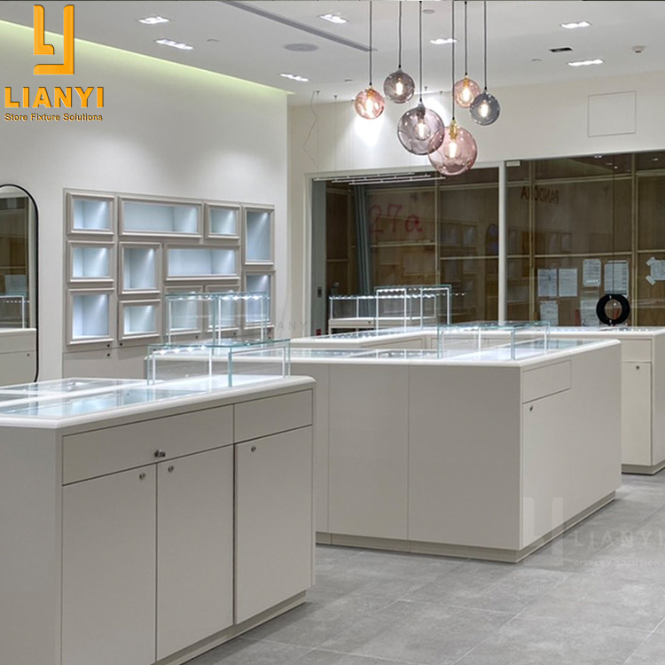 Custom MDF Jewelry Store Furniture Jewellery Shop Counter Design Showcase For Jewelry Shops