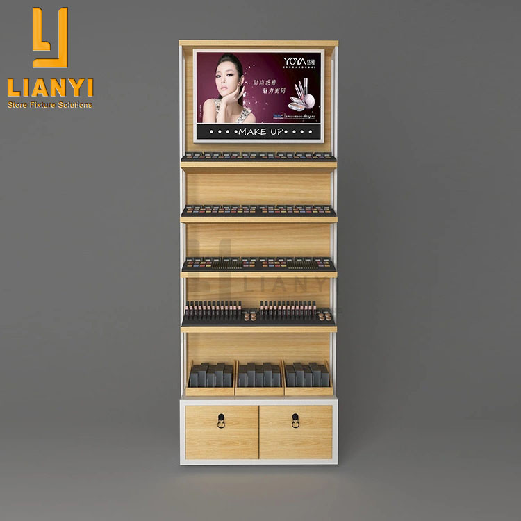 Wall-mounted Cosmetic Shelves Makeup Display Racks for Stores