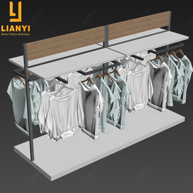 Yoga Store Display Shelves Wall Clothes Display Cabinet For Clothing Store Interior Design