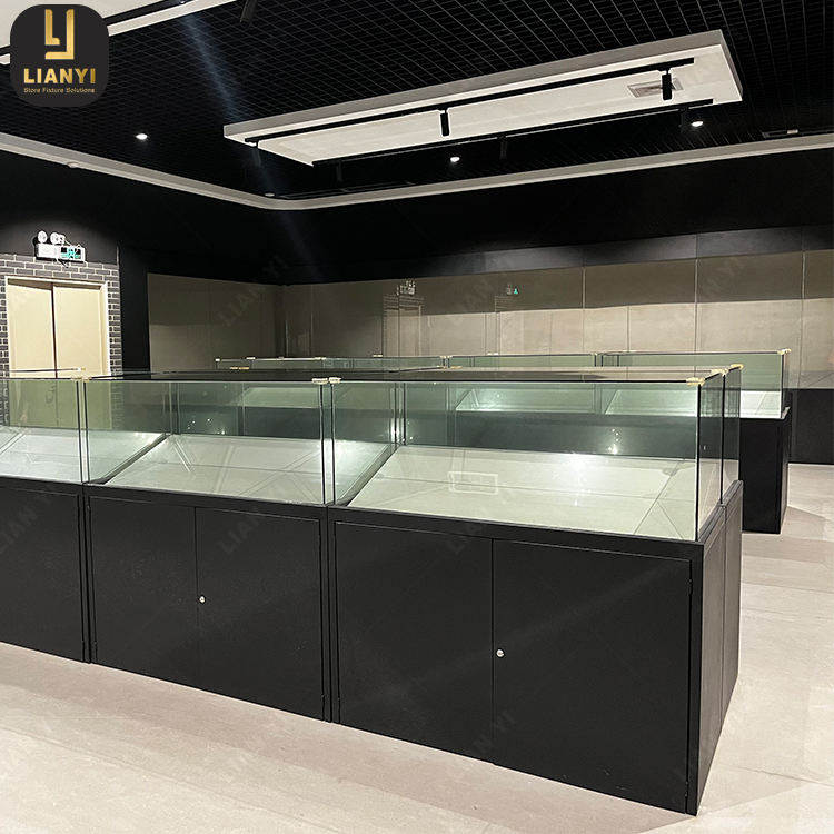 Tall Countertop Glass Museum Display Cabinets Collections Display Counter Shop Retail Fixture