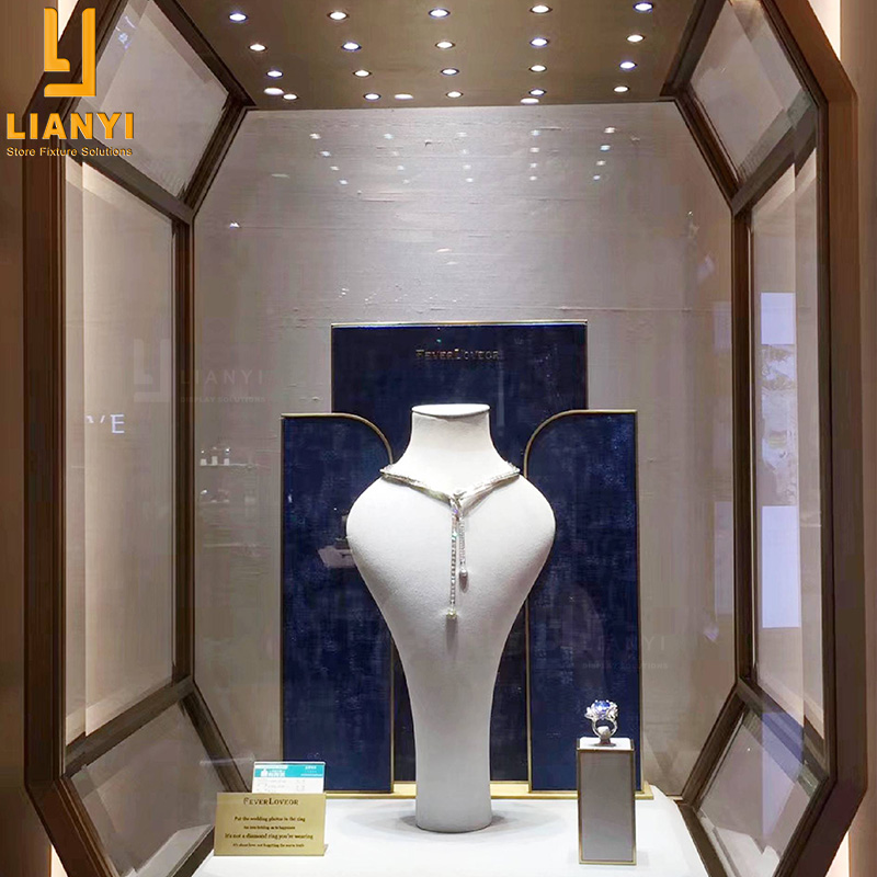 LIANYI Manufacturer Customized Jewelry Display Cases And Jewellery Shop Interior Design