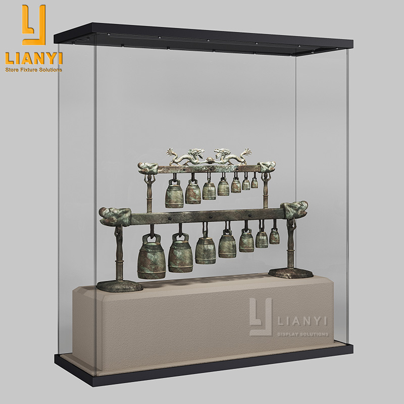 LTD-07 Glass Top Museum Exhibition Display Case on Pedestal