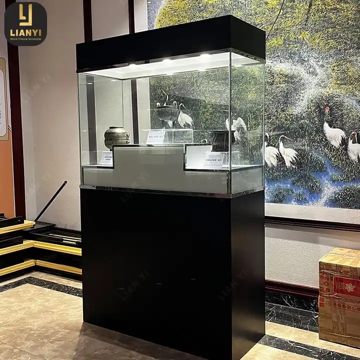 Tall Countertop Glass Museum Display Cabinets Collections Display Counter Shop Retail Fixture