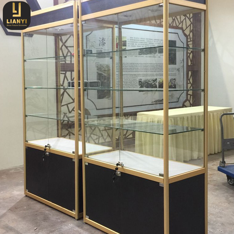 Cheap Price Aluminum Profile Showcase Retail Shop Display Counter Exhibition Glass Cabinets