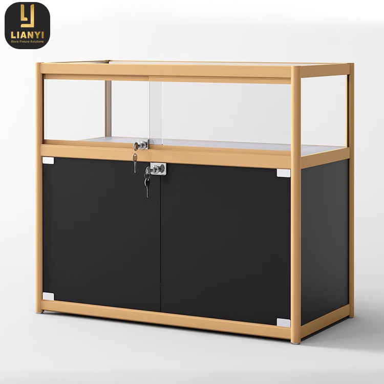 Cheap Price Aluminum Profile Showcase Retail Shop Display Counter Exhibition Glass Cabinets