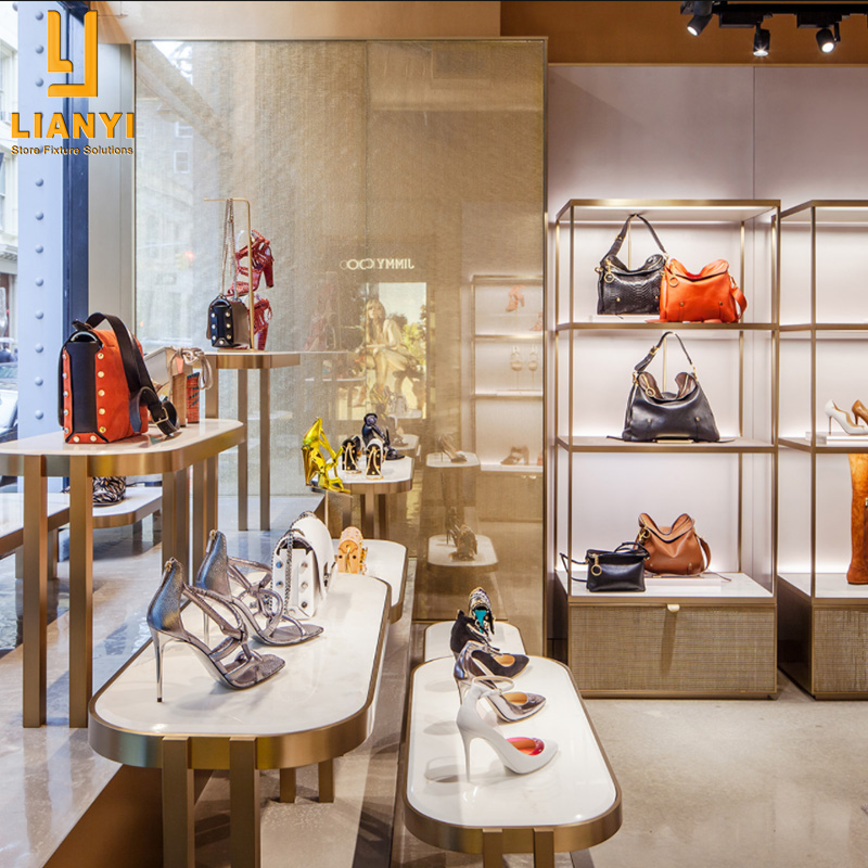 Luxury Boutique Store Shoes and Handbags Display Cabinet