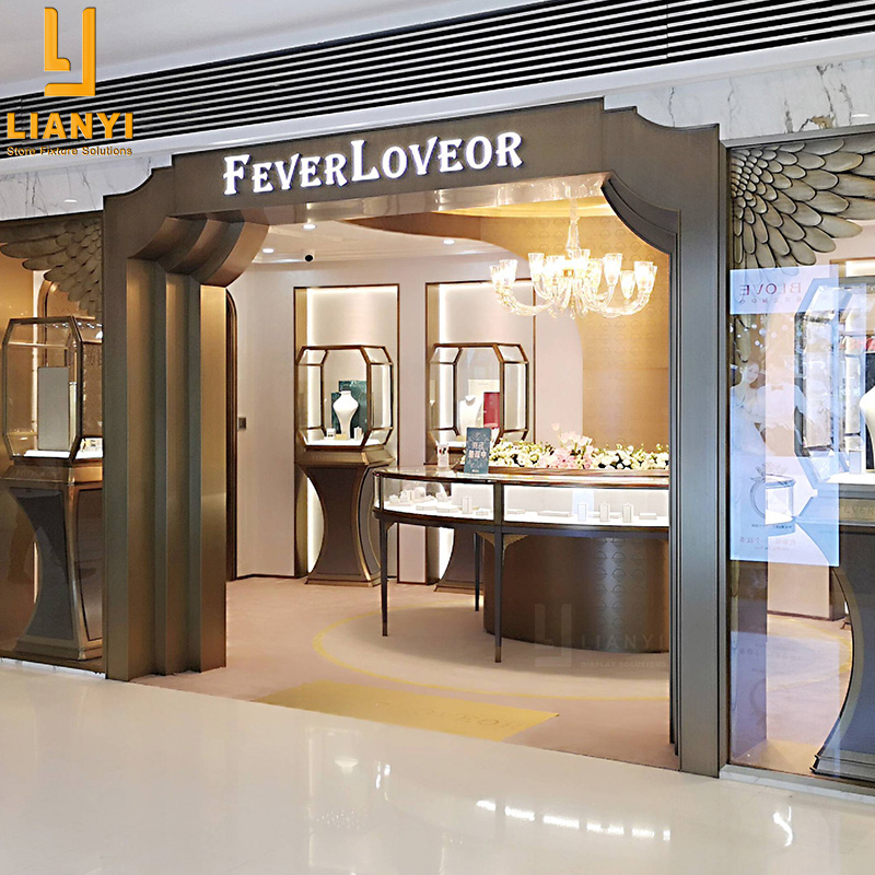 LIANYI Manufacturer Customized Jewelry Display Cases And Jewellery Shop Interior Design