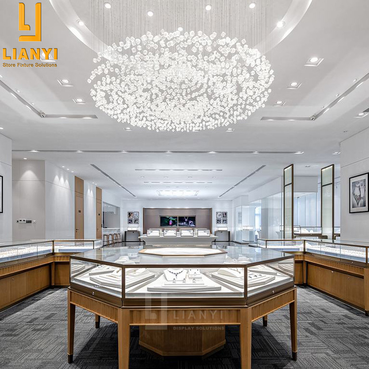 Modern Luxury Jewellery Showroom Decoration MDF Glass Watch Counter Jewelry Display Cabinets