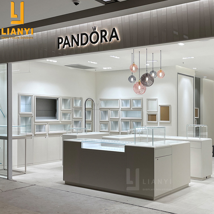 Custom MDF Jewelry Store Furniture Jewellery Shop Counter Design Showcase For Jewelry Shops