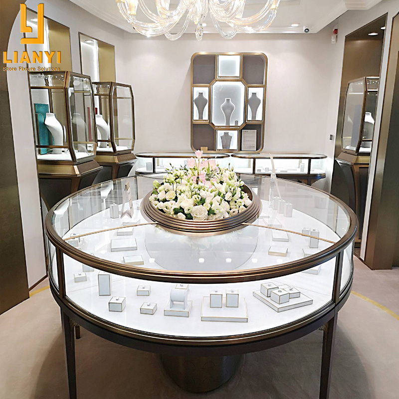 LIANYI Manufacturer Customized Jewelry Display Cases And Jewellery Shop Interior Design