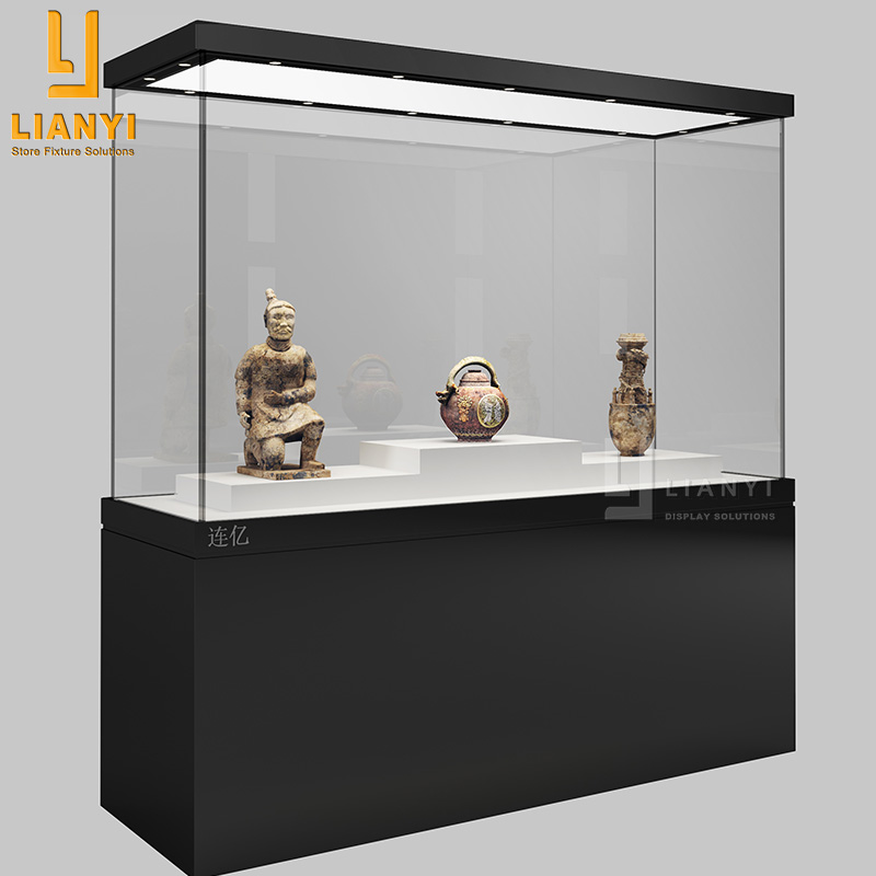 LTD-07 Glass Top Museum Exhibition Display Case on Pedestal